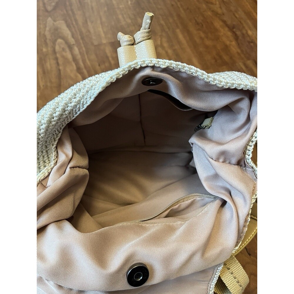 Handcrafted Cream Crochet Backpack – Women Bags - Picture 5 of 8
